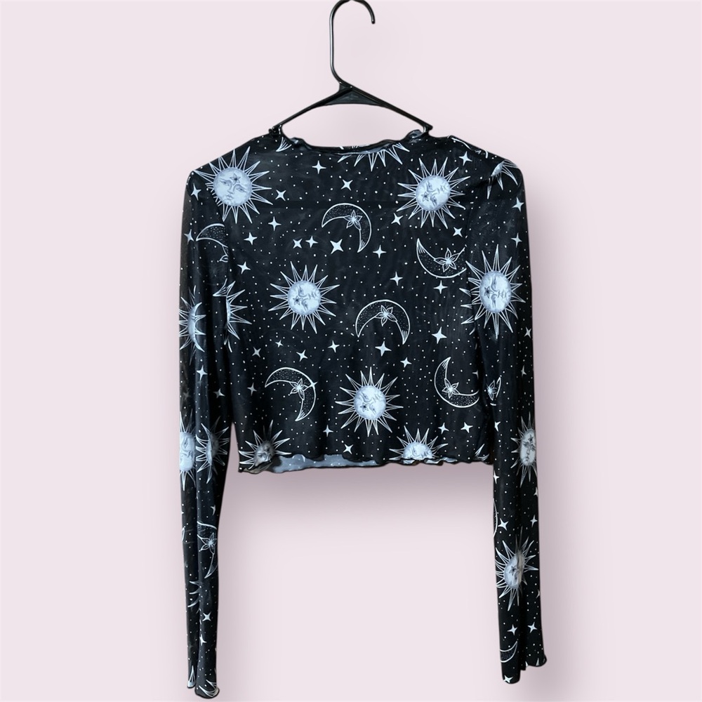 🎉2/$25🎉 Black Celestial Sheer Women's CropTop